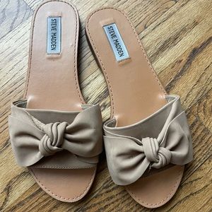 Steve Madden Neutral Leather Slides Diora Size 7.5